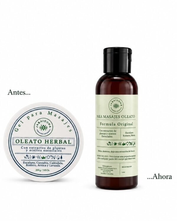 Gel Oleato Herbal 120 gr Envase ámbar
